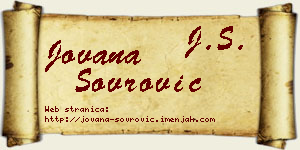 Jovana Sovrović vizit kartica
